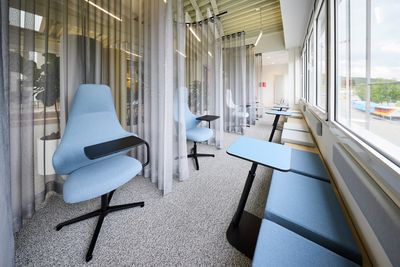 Sistemi per tende arricciate a strappo, SG 6870, Colorama Acoustic, Interstuhl Liveroom, Messstetten-Tieringen, Germany